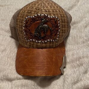 Brown Leather Cowboy Hat